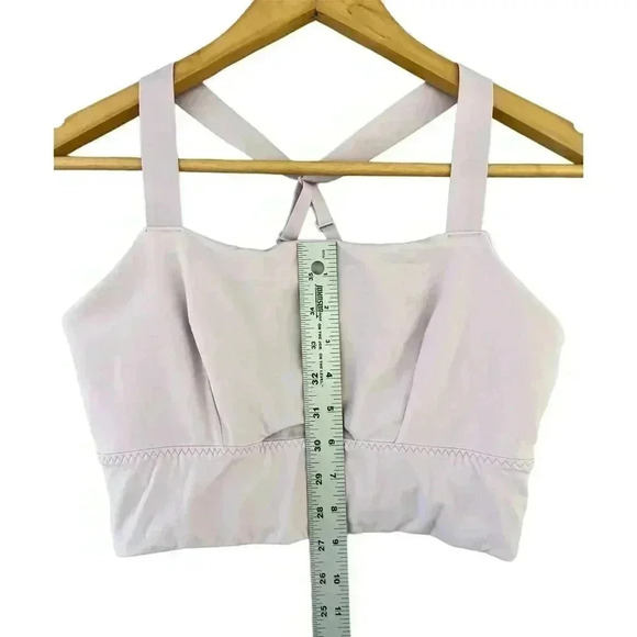 Athleta Lotus Size Medium Sports Bra Light Purple Long Workout Bra Racer Back - Picture 5 of 6